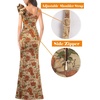 image:imageVFSHOW Womens Ruffle One Shoulder Formal Prom Gala Maxi Dress Evening GownApricot and Orange Floral Print