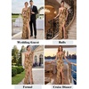 image:imageVFSHOW Womens Ruffle One Shoulder Formal Prom Gala Maxi Dress Evening GownApricot and Orange Floral Print