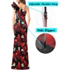 image:imageVFSHOW Womens Ruffle One Shoulder Formal Prom Gala Maxi Dress Evening GownBlack and Red Big Floral