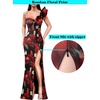 image:imageVFSHOW Womens Ruffle One Shoulder Formal Prom Gala Maxi Dress Evening GownBlack and Red Big Floral