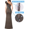 image:imageVFSHOW Womens Ruffle One Shoulder Formal Prom Gala Maxi Dress Evening GownBrown and Polka Dot Print