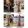 image:imageVFSHOW Womens Ruffle One Shoulder Formal Prom Gala Maxi Dress Evening GownBrown and Polka Dot Print
