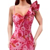 image:imageVFSHOW Womens Ruffle One Shoulder Formal Prom Gala Maxi Dress Evening GownPink Floral Printc