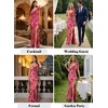 image:imageVFSHOW Womens Ruffle One Shoulder Formal Prom Gala Maxi Dress Evening GownPink Floral Printc