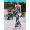 image:imageVFSHOW Womens Sexy Halter Neck Cocktail Wedding Guest Bodycon Maxi DressBlue Floral Print