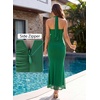 image:imageVFSHOW Womens Sexy Halter Neck Cocktail Wedding Guest Bodycon Maxi DressGreen