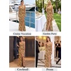 image:imageVFSHOW Womens Sexy Spaghetti Strap Formal Prom Evening Gala Long Maxi DressApricot and Orange Floral Print