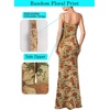 image:imageVFSHOW Womens Sexy Spaghetti Strap Formal Prom Evening Gala Long Maxi DressApricot and Orange Floral Print