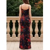 image:imageVFSHOW Womens Sexy Spaghetti Strap Formal Prom Evening Gala Long Maxi DressBlack With Red Floral Print
