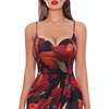 image:imageVFSHOW Womens Sexy Spaghetti Strap Formal Prom Evening Gala Long Maxi DressBlack and Red Big Floral