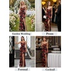 image:imageVFSHOW Womens Sexy Spaghetti Strap Formal Prom Evening Gala Long Maxi DressBlack and Red Big Floral