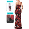 image:imageVFSHOW Womens Sexy Spaghetti Strap Formal Prom Evening Gala Long Maxi DressBlack and Red Big Floral