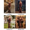 image:imageVFSHOW Womens Sexy Spaghetti Strap Formal Prom Evening Gala Long Maxi DressBlack and Red Floral Print