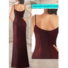 image:imageVFSHOW Womens Sexy Spaghetti Strap Formal Prom Evening Gala Long Maxi DressBlack and Red a