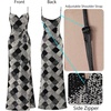 image:imageVFSHOW Womens Sexy Spaghetti Strap Formal Prom Evening Gala Long Maxi DressBlack and White Geometric