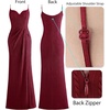 image:imageVFSHOW Womens Sexy Spaghetti Strap Formal Prom Evening Gala Long Maxi DressDark Red Knit