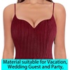 image:imageVFSHOW Womens Sexy Spaghetti Strap Formal Prom Evening Gala Long Maxi DressDark Red Knit