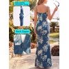 image:imageVFSHOW Womens Sexy Spaghetti Strap Formal Prom Evening Gala Long Maxi DressDenim Blue Floral Print