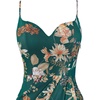 image:imageVFSHOW Womens Sexy Spaghetti Strap Formal Prom Evening Gala Long Maxi DressGreen With Orange Floral Print