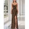 image:imageVFSHOW Womens Sexy Spaghetti Strap Formal Prom Evening Gala Long Maxi DressLeopard Print