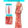 image:imageVFSHOW Womens Sexy Spaghetti Strap Formal Prom Evening Gala Long Maxi DressOrange Floral Print