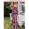 image:imageVFSHOW Womens Sexy Spaghetti Strap Formal Prom Evening Gala Long Maxi DressPurple Floral Printb