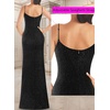 image:imageVFSHOW Womens Sexy Spaghetti Strap Formal Prom Evening Gala Long Maxi DressShiny Black Beaded