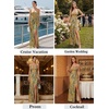 image:imageVFSHOW Womens Sexy Spaghetti Strap Formal Prom Evening Gala Long Maxi DressYellow With Floral Print