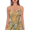 image:imageVFSHOW Womens Sexy Spaghetti Strap Formal Prom Evening Gala Long Maxi DressYellow With Floral Print