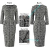 image:imageVFSHOW Womens Work Business Office Front Zipper Peplum Church Sheath Dress