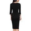 image:imageVFSHOW Womens Work Business Office Front Zipper Peplum Church Sheath DressBlack