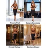 image:imageVFSHOW Womens Work Business Office Front Zipper Peplum Church Sheath DressBrown and Black Suede