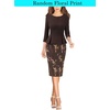 image:imageVFSHOW Womens Work Business Office Front Zipper Peplum Church Sheath DressBrown and Purple Floral Print
