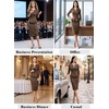 image:imageVFSHOW Womens Work Business Office Front Zipper Peplum Church Sheath DressCoffee Suede