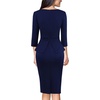 image:imageVFSHOW Womens Work Business Office Front Zipper Peplum Church Sheath DressDark Blue