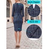 image:imageVFSHOW Womens Work Business Office Front Zipper Peplum Church Sheath DressDark Blue Tweed