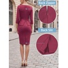 image:imageVFSHOW Womens Work Business Office Front Zipper Peplum Church Sheath DressDark Red Suede