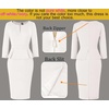 image:imageVFSHOW Womens Work Business Office Front Zipper Peplum Church Sheath DressOffwhite