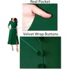 image:imageVFSHOW Womens Work Office Business Church Cocktail Pocket A Line Midi DressGreen