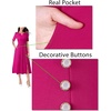 image:imageVFSHOW Womens Work Office Business Church Cocktail Pocket A Line Midi DressHot Pink