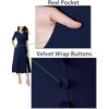 image:imageVFSHOW Womens Work Office Business Church Cocktail Pocket A Line Midi DressNavy Blue