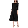 image:imageVFSHOW Womens Work Office Business Church Pockets Buttons A Line Midi DressBlack