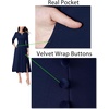 image:imageVFSHOW Womens Work Office Business Church Pockets Buttons A Line Midi DressDark Blue