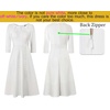 image:imageVFSHOW Womens Work Office Business Church Pockets Buttons A Line Midi DressOffwhite