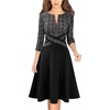 image:imageVFSHOW Womens Front Zipper Work Business Casual Office Church A Line Dress