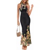Black and Multi Floral Print