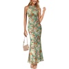 Green and Orange Floral Print