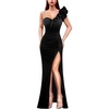 image:imageVFSHOW Womens Ruffle One Shoulder Formal Prom Gala Maxi Dress Evening Gown