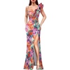 image:imageVFSHOW Womens Ruffle One Shoulder Formal Prom Gala Maxi Dress Evening GownMulti Floral Print
