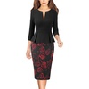 Black and Red Rose Floral Print